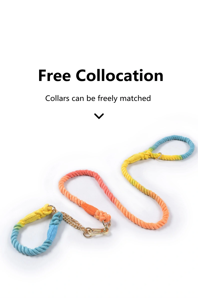 Factory Wholesale Fashion Cotton Round Rope Dog Strap Wear-Resistant Outdoor Travel Dog Rope