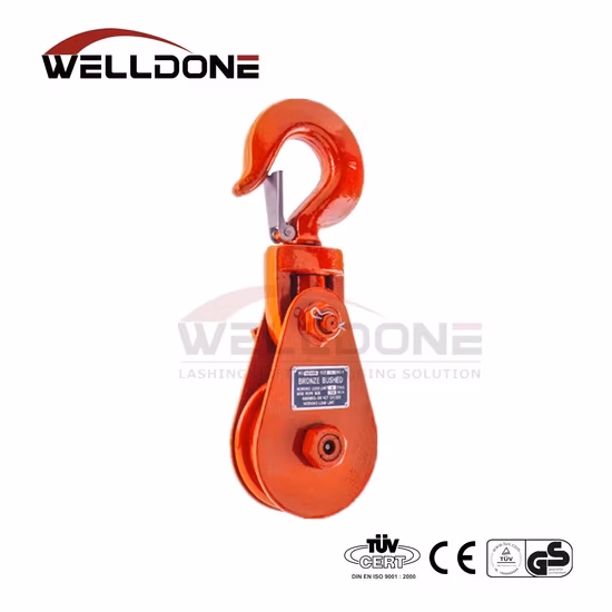 H418 Light Type Champion Snatch Block Single Sheave with Hook Swivel Hook Block Cable Pulley Block