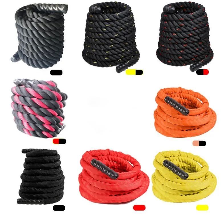 PRO Battle Ropes with Anchor Strap Kit; Upgraded Durable Protective Sleeve; 100% Poly Dacron Heavy Battle Rope for Strength Training, Card
