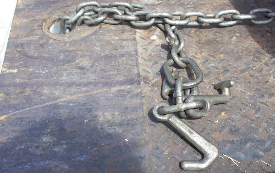 High Quality Drop Forged Yellow Zinc Transport Drag Chain with Hook