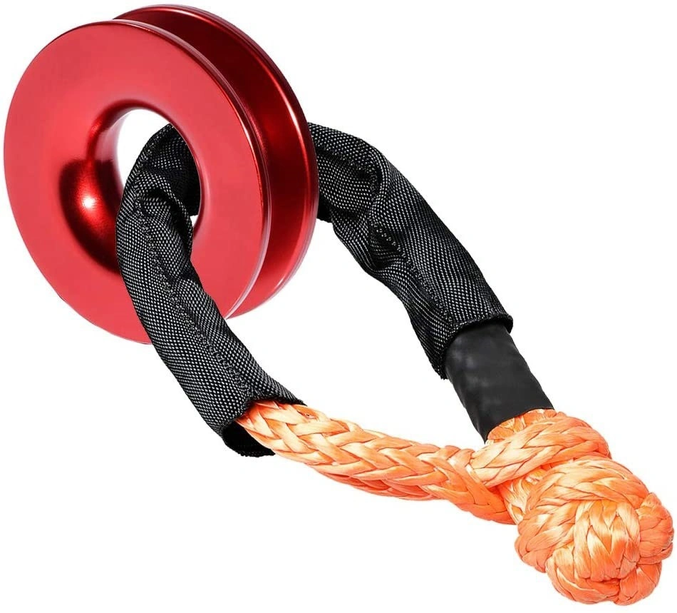 38000lbs 1/2&quot; Soft Shackle Rope Synthetic Tow Recovery Strap Aluminum Recovery Ring