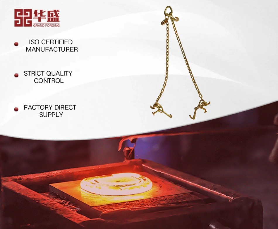 High Quality Drop Forged Yellow Zinc Transport Drag Chain with Hook