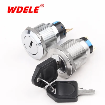 Wd Metal 22mm Conversion Second Gear Third Gear Stainless Steel Self-Recovery Self-Locking with Key Rotary Switch