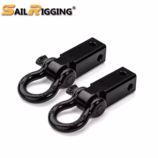 Forged Tow Strap Receiver Hitch with D Ring Shackle